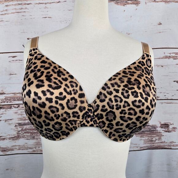 Soma Vanishing Back Full Coverage Bra Leopard Print Size 36DDD - Picture 1 of 4